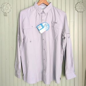 Columbia Long Sleeve Shirt Button Front UPF50 Sweat Activated Cooling PFG XL NWT